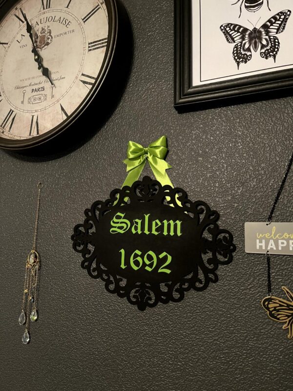 Salem Witch 1692 - green on black - Image 2