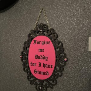 Forgive me Daddy - black and pink + diamonds