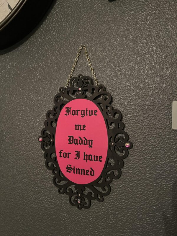 Forgive me Daddy - black and pink + diamonds