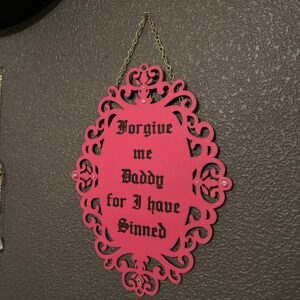 Forgive me Daddy - black on pink + diamonds