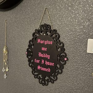 Forgive me Daddy - pink on black